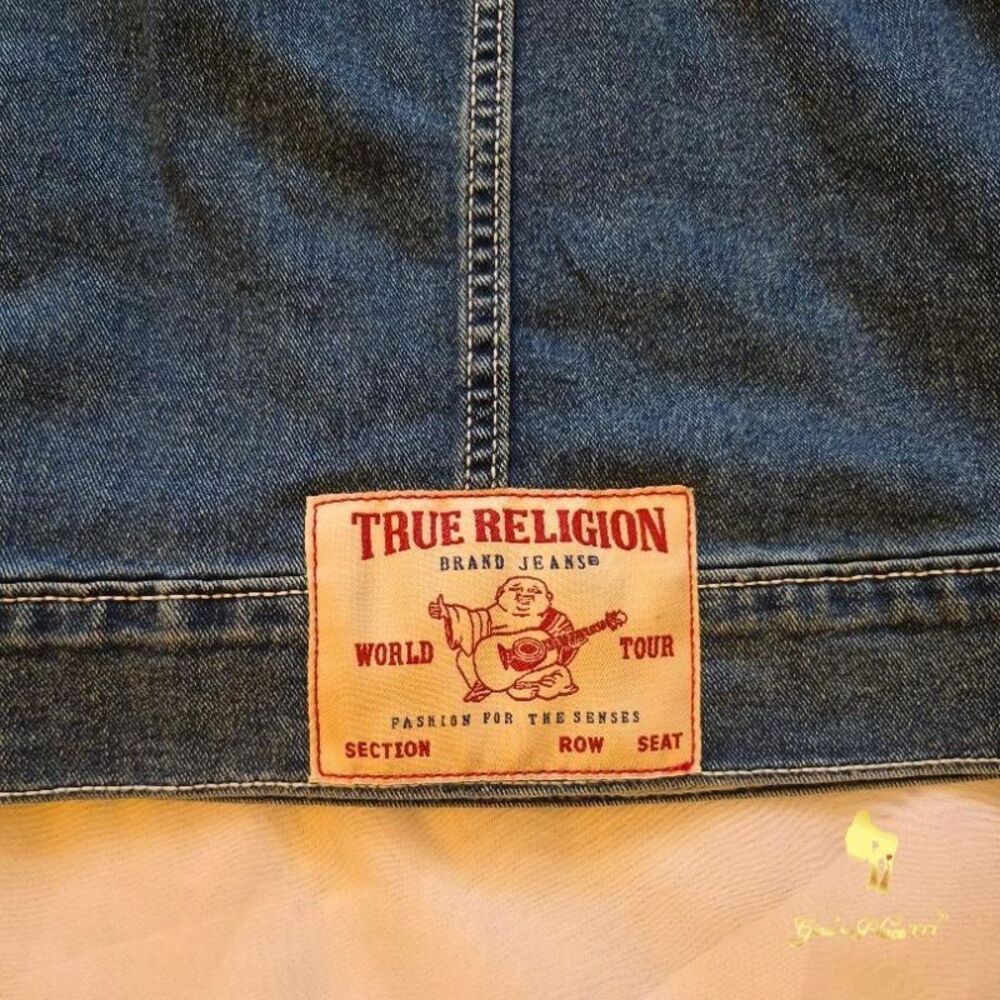 NWT True Religion Men’s Jesse SN Trucker Denim Jean Jacket Medium Flake, Size L - Picture 15 of 16